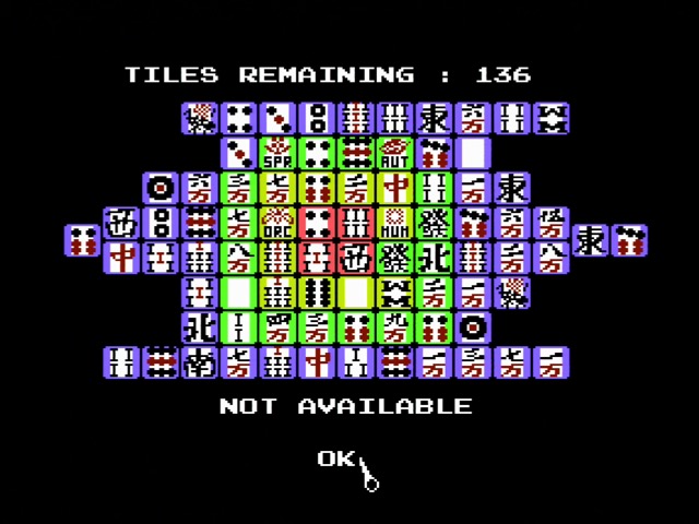 Shanghai prototype on NES. The background is black and the tiles colors are accents rather than filling them in, but there's still not proper leveling.