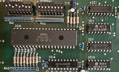 Yum! 2203! YM2203 on the PCB