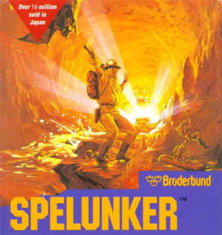 Spelunker box art with 'Over 1/2 Million Sold in Japan'