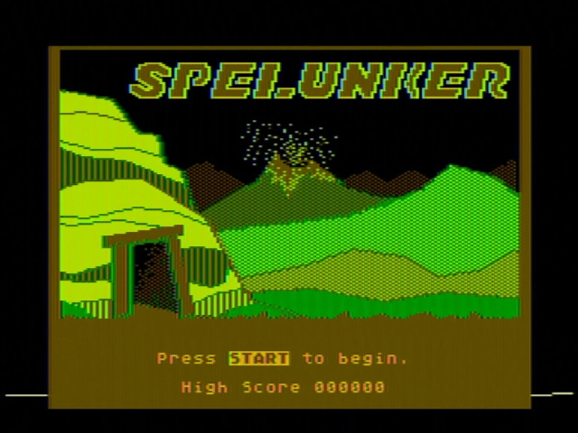Spelunker title screen on the Atari