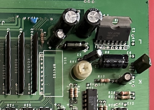 are YOU the text layer? no, definitely not Another corner of the board, showing an amplifier
