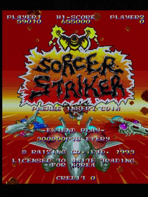 Korean license uses the western title screen, because Korean stopped using hanzi Sorcer Striker title screen, noting Korean license