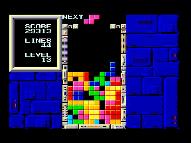 Tetris on the System E, as described above