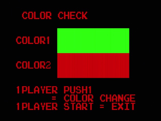Color check, showing red and green