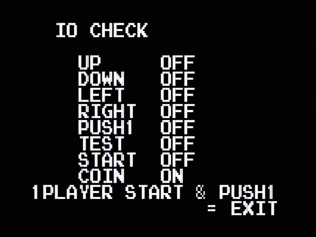 IO CHECK, listing all the buttons. COIN is currently active.