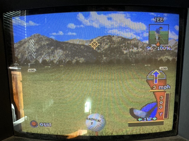 A perfectly fine image of a golf tee on a trinitron PVM