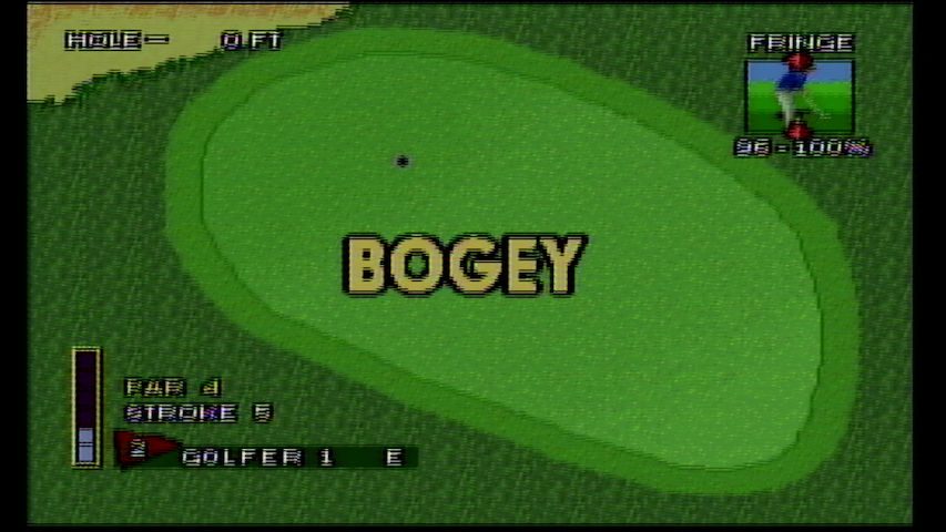 Getting a 'Bogey' in Radica Golden Tee with a wide font