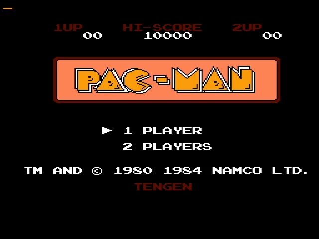 Pac-Man title screen. From Tengen