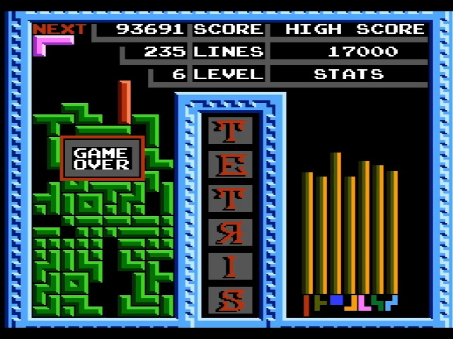 Tengen Tetris game over