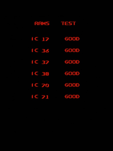 Future Spy test screen. All 'RAMS' are listed as 'OK'.